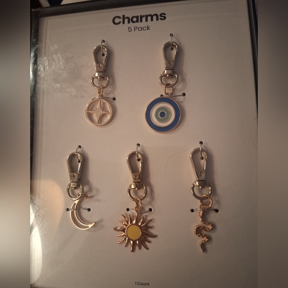 Charms Accessories - Goldtone Purse Charms Set, 5 Pack